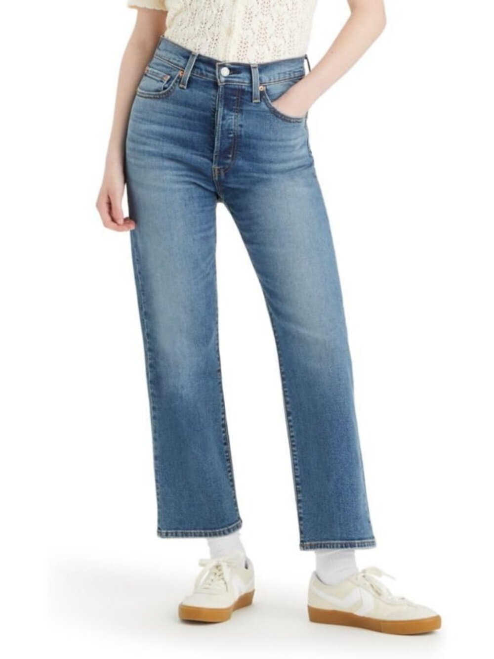 High-Rise Ribcage Straight Ankle Jeans for Women | Trendy, Stylish, Perfect Fit